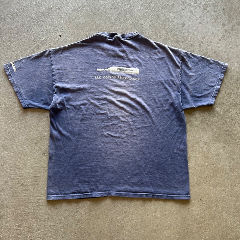 Vintage 90s Sonicare Promo Shirt Size Large Faded Blue X Ray Toothbrush Teeth - Picture 3 of 6
